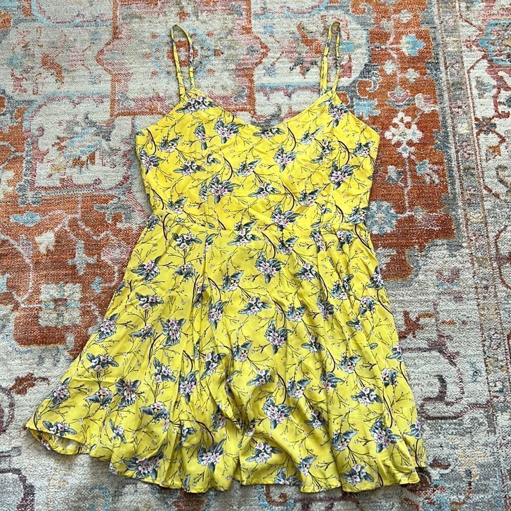French Kiss Yellow Floral Summer Dress